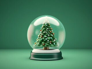 Captivating Solitude: A Christmas Tree Set Against the Backdrop of a Single Snowglobe