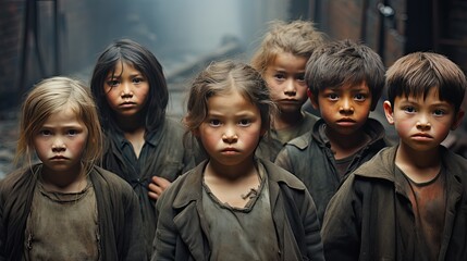 Fototapeta premium diverse young children