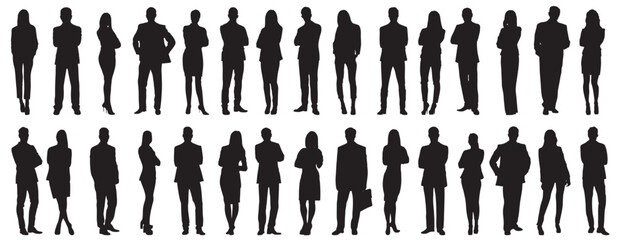 Vector of silhouettes of business people. - obrazy, fototapety, plakaty