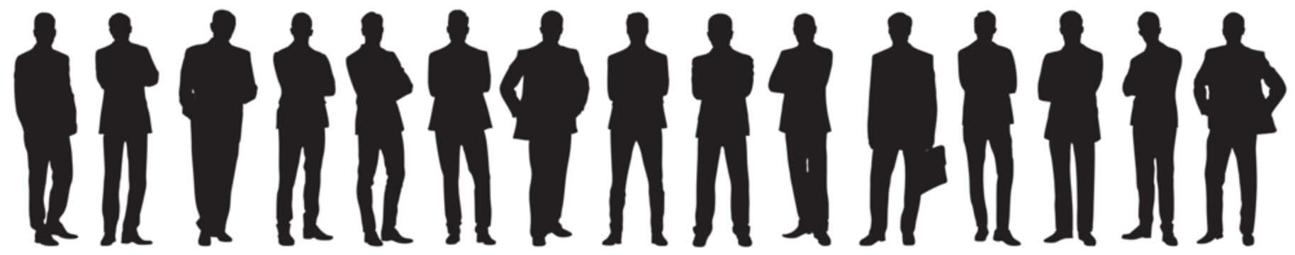 Set of silhouettes of a businessman.