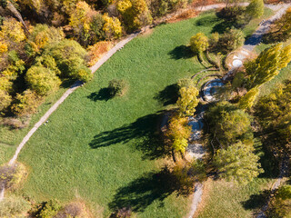 Autumn view of South Park in city of Sofia, Bulgaria