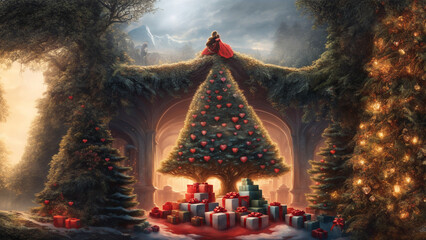 Fototapeta premium Christmas Warm Forest Frame Tv Art | Samsung Frame Tv Art | Loevly Couple | 3840x2160