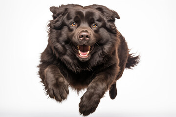 Newfoundland Dog Jumping up Towards the Camera