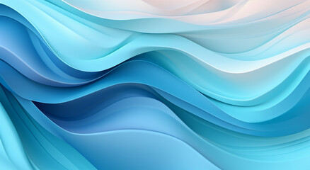 Oceanic Elegance: Blue Wave Illustration for Banner Backgrounds