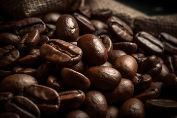 Naklejka premium A close up of Coffee beans