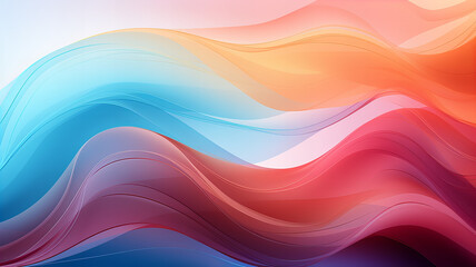 A colorful waves on a white background
