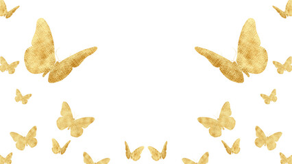 Gold shiny butterflies  with sparkles PNG for graphic design projects