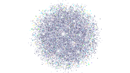 Silver shiny round sparkles PNG for graphic design