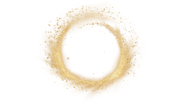 Gold shiny round sparkles PNG for graphic design projects