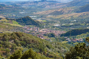 Panoramic view of Platì, a town in Aspromonte.