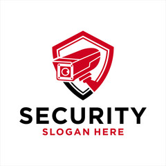 Web camera in the shield logo template. CCTV camera vector design, Security and technology illustration, Security Surveillance Eye Camera Watch Logo Icon Template