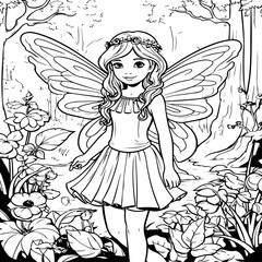 Fairy coloring page