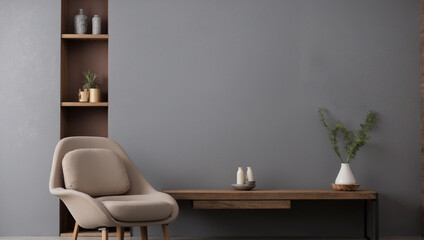 Living room interior in industrial style, Mockup living room