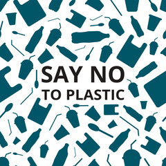 Say no to plastic, seamless pattern.