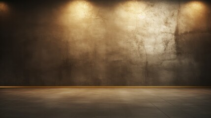 Dark empty wall with interesting golden sun glare. Background for the presentation