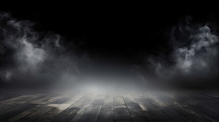 Empty dark background with smoke or fog on the floor - Powered by Adobe