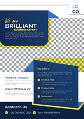 Creative Flyer Layout, Business Flyer Layout with Two Colorful Accents