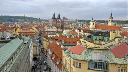 City old town rooftops Prague 