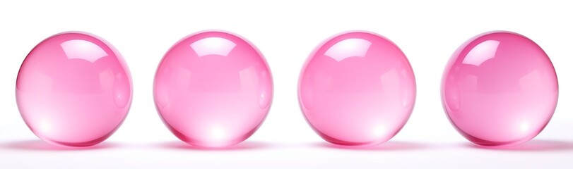 two pink balls on a white background