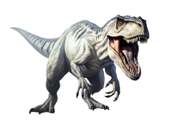 Illustration set, dinosaur T-Rex, transparent background, ancient animals, extinct species, history.Geneartive AI