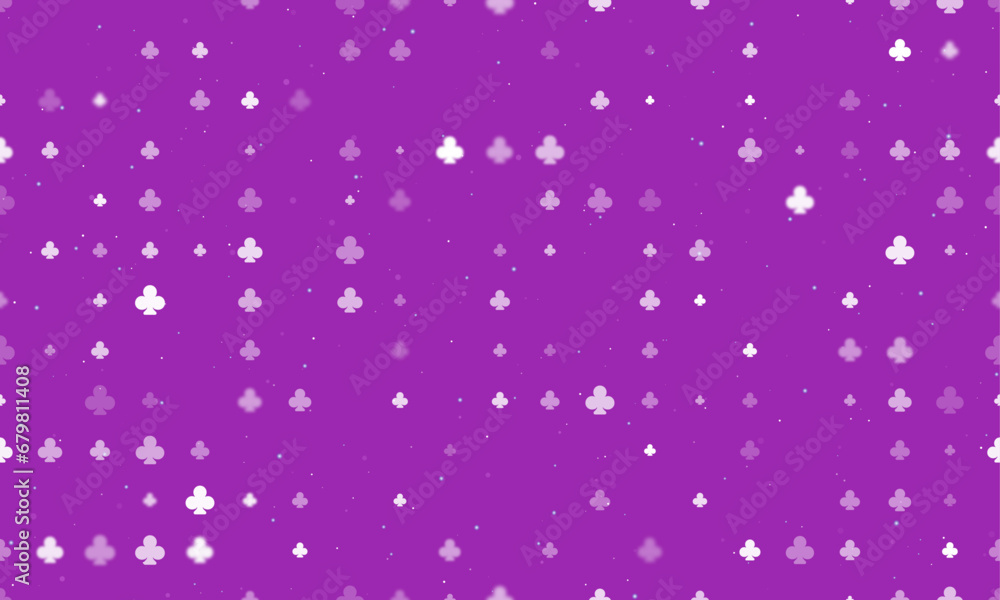 Aufkleber seamless background pattern of evenly spaced white clubs of different sizes and opacity. vector illu
