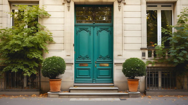 L'entr&eacute;e d'un immeuble haussmanien &agrave; Paris.