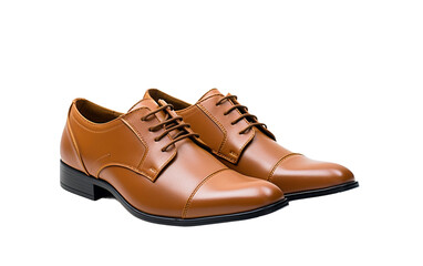 brown Derby Shoes on transparent background.
