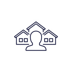 property manager line icon on white