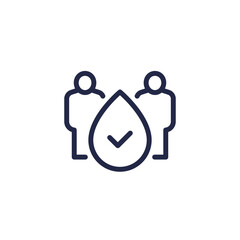 access to clean water line icon with people