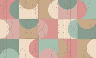 Cottage Meadow Mint and Mauve Geometric