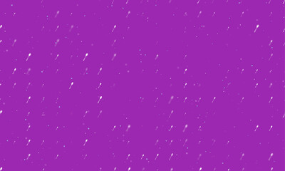 Seamless background pattern of evenly spaced white spoons of different sizes and opacity. Vector illustration on purple background with stars