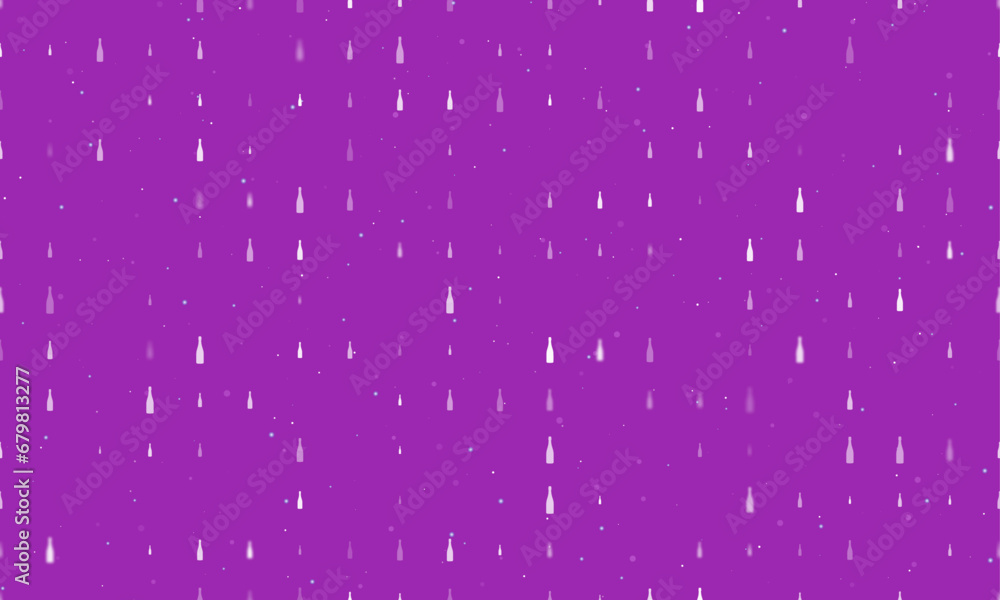 Poster seamless background pattern of evenly spaced white champagne symbols of different sizes and opacity.