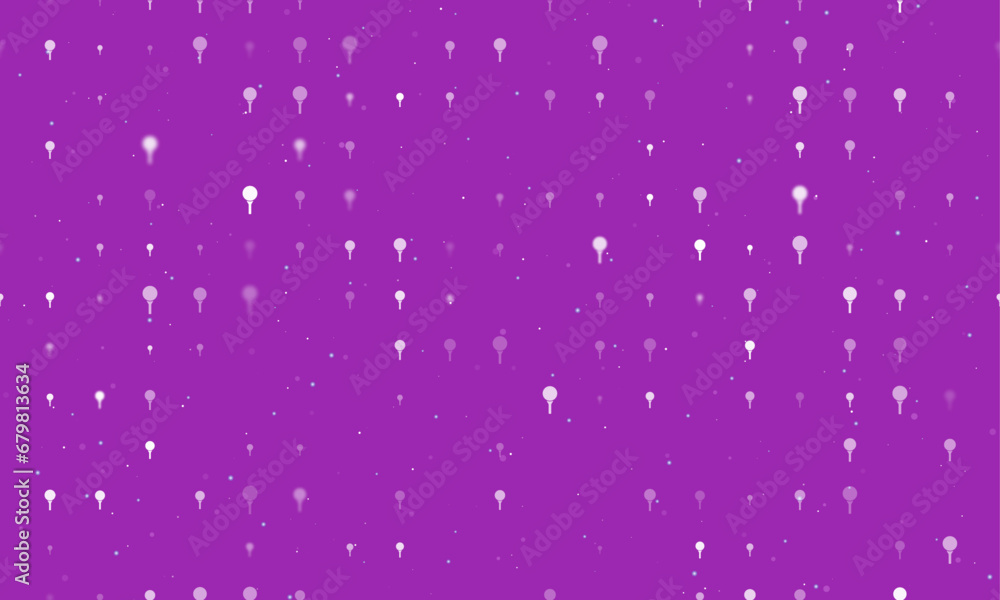 Poster seamless background pattern of evenly spaced white golf symbols of different sizes and opacity. vect