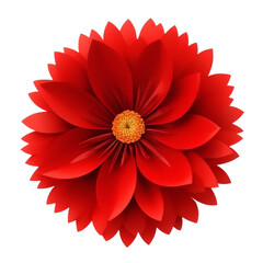 red dahlia flower isolated on transparent background PNG image