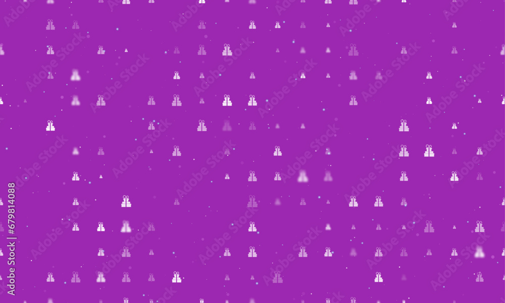 Poster seamless background pattern of evenly spaced white set of giftss of different sizes and opacity. vec