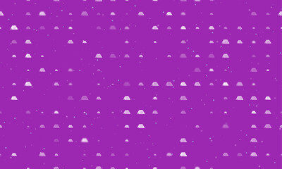 Seamless background pattern of evenly spaced white printed circuit boards of different sizes and opacity. Vector illustration on purple background with stars