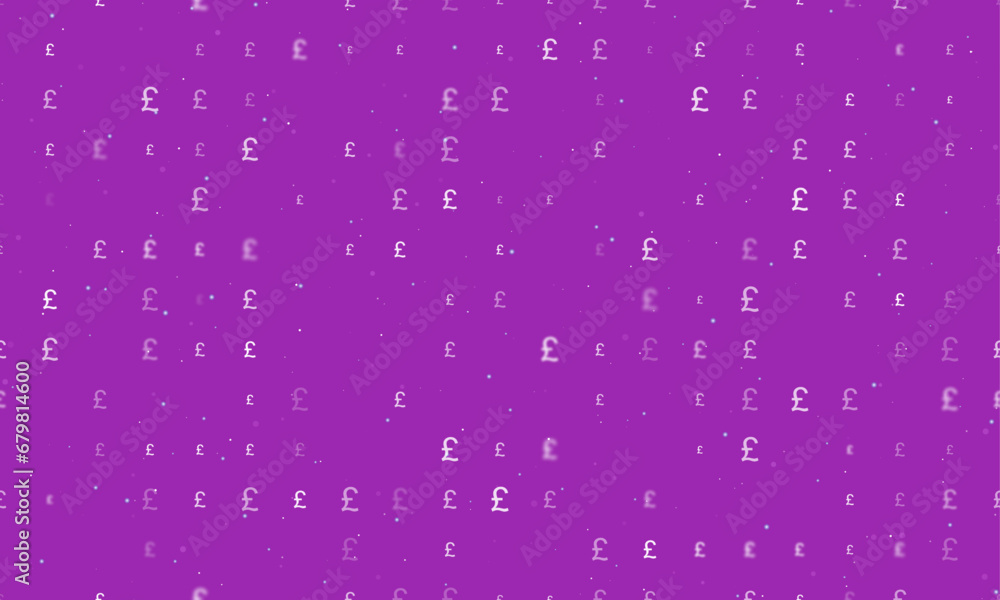 Poster seamless background pattern of evenly spaced white pound symbols of different sizes and opacity. vec