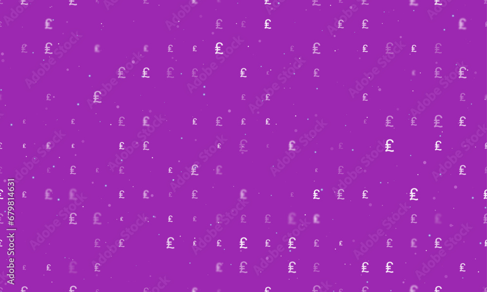 Poster seamless background pattern of evenly spaced white lira symbols of different sizes and opacity. vect