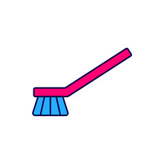 Filled outline Brush for cleaning icon isolated on white background. Cleaning service concept. Vector
