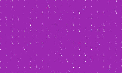 Seamless background pattern of evenly spaced white shovel symbols of different sizes and opacity. Vector illustration on purple background with stars