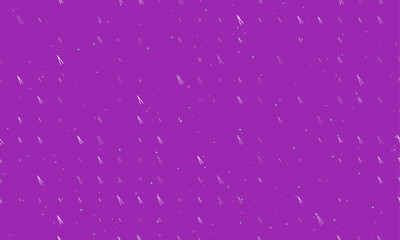 Seamless background pattern of evenly spaced white compass dividers of different sizes and opacity. Vector illustration on purple background with stars