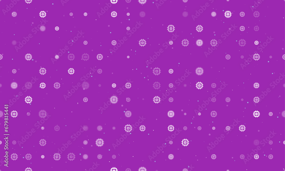 Aufkleber seamless background pattern of evenly spaced white chip symbols of different sizes and opacity. vect