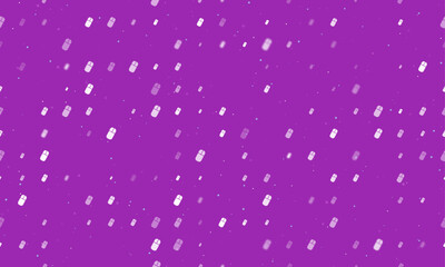 Seamless background pattern of evenly spaced white computer mouse symbols of different sizes and opacity. Vector illustration on purple background with stars