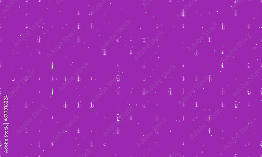 Poster seamless background pattern of evenly spaced white hookah symbols of different sizes and opacity. ve