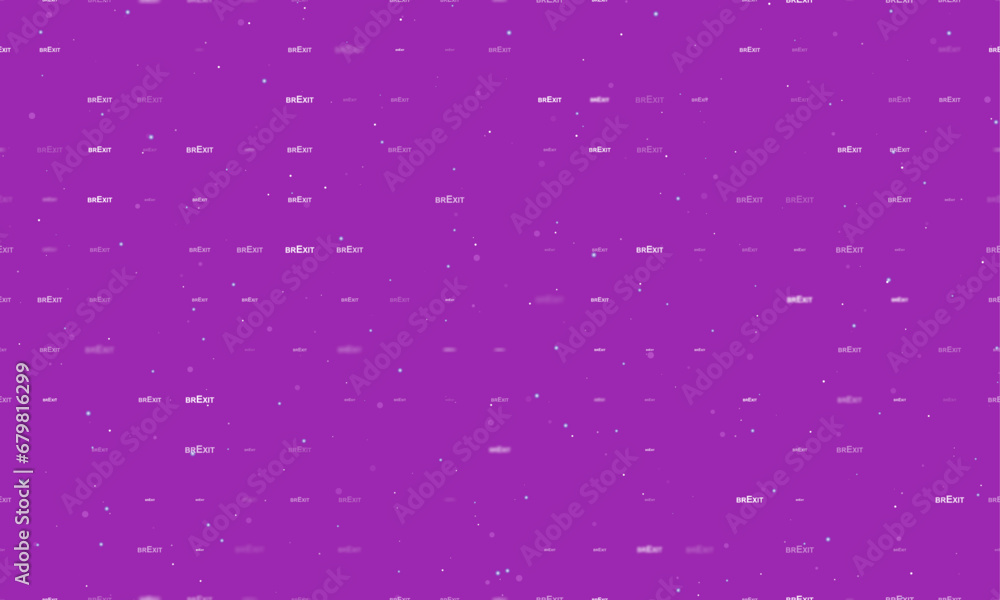 Poster seamless background pattern of evenly spaced white brexit symbols of different sizes and opacity. ve