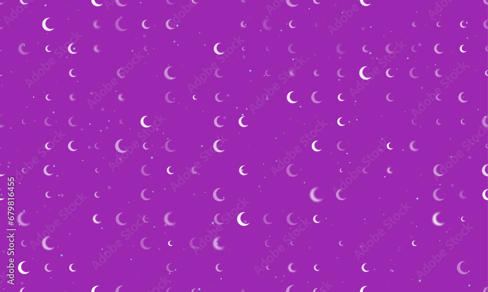 Aufkleber seamless background pattern of evenly spaced white moon symbols of different sizes and opacity. vect