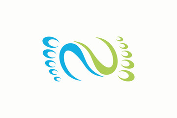Foot  logo design health illustration woman pedicure salon and clinic premium vector