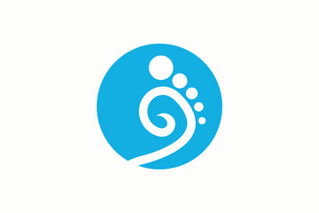 Foot  logo design health illustration woman pedicure salon and clinic premium vector