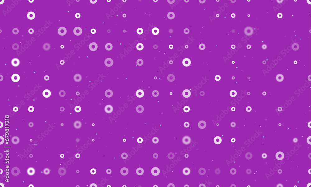 Aufkleber seamless background pattern of evenly spaced white record media symbols of different sizes and opaci