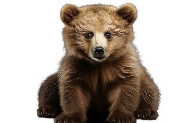 grizzly teddy bear on transparent background. - obrazy, fototapety, plakaty